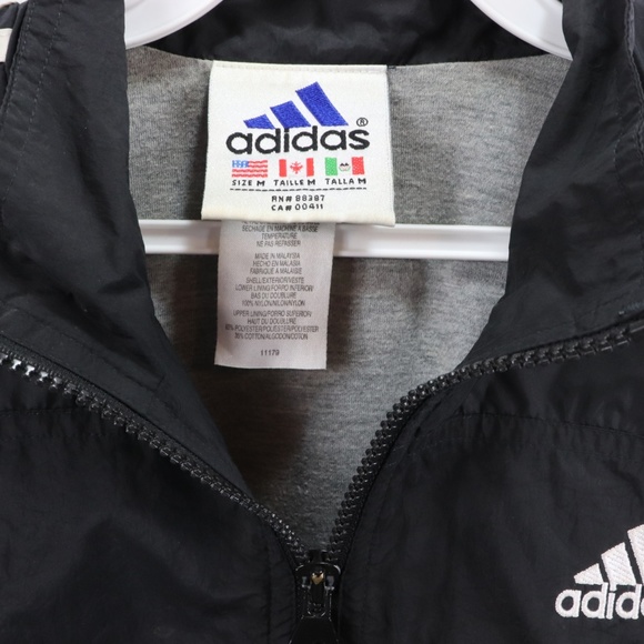 Vintage Adidas Spell Out Striped Windbreaker Coat - Picture 5 of 8